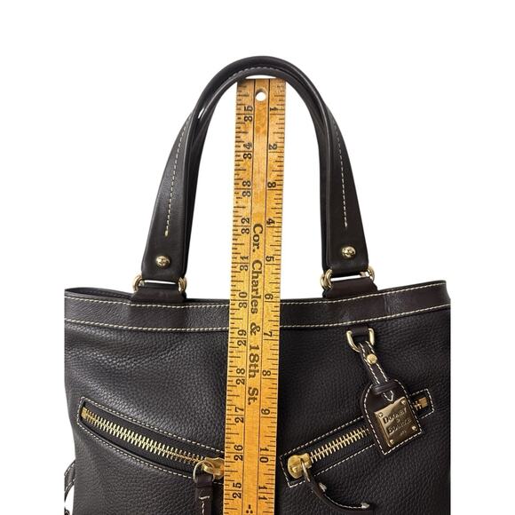 Dooney & Bourke Pebble Leather Sara Bag Deep Brown All Weather Leather EUC - Picture 15 of 16